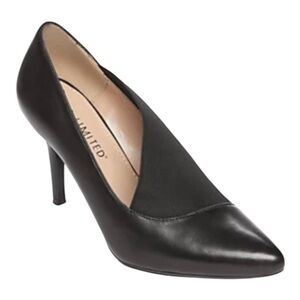NEW The Limited Timona Black Leather Women's Heels Size 8 M Point Toe Stilettos